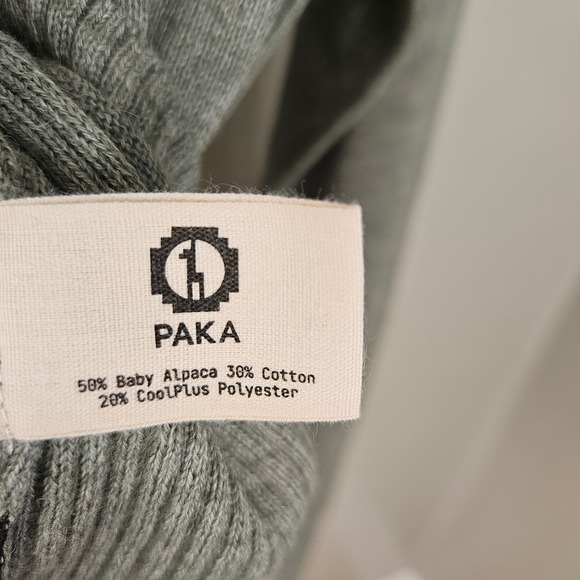 Paka Ultralight Crew Neck Sweater Sz L Lichen Green Pullover - Picture 9 of 11